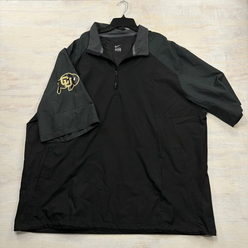 Nike Pullover Colorado Buffaloes 1/4 Zip Windbreaker Black Mens XXL